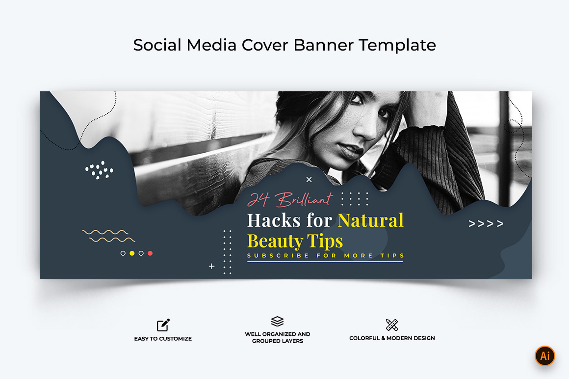 Beauty Tips Facebook Cover Banner Design-07