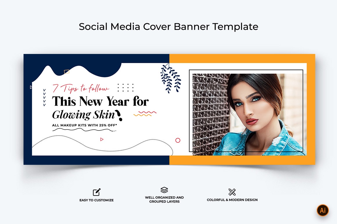 Beauty Tips Facebook Cover Banner Design-08