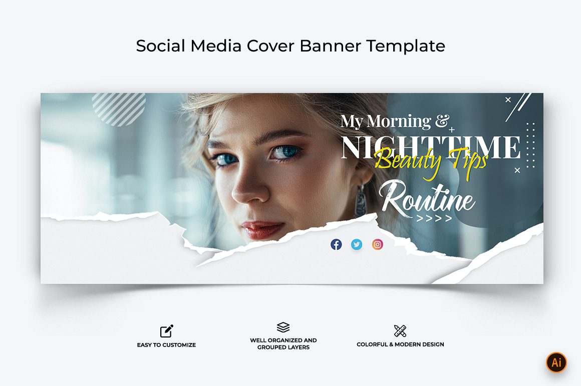 Beauty Tips Facebook Cover Banner Design-09