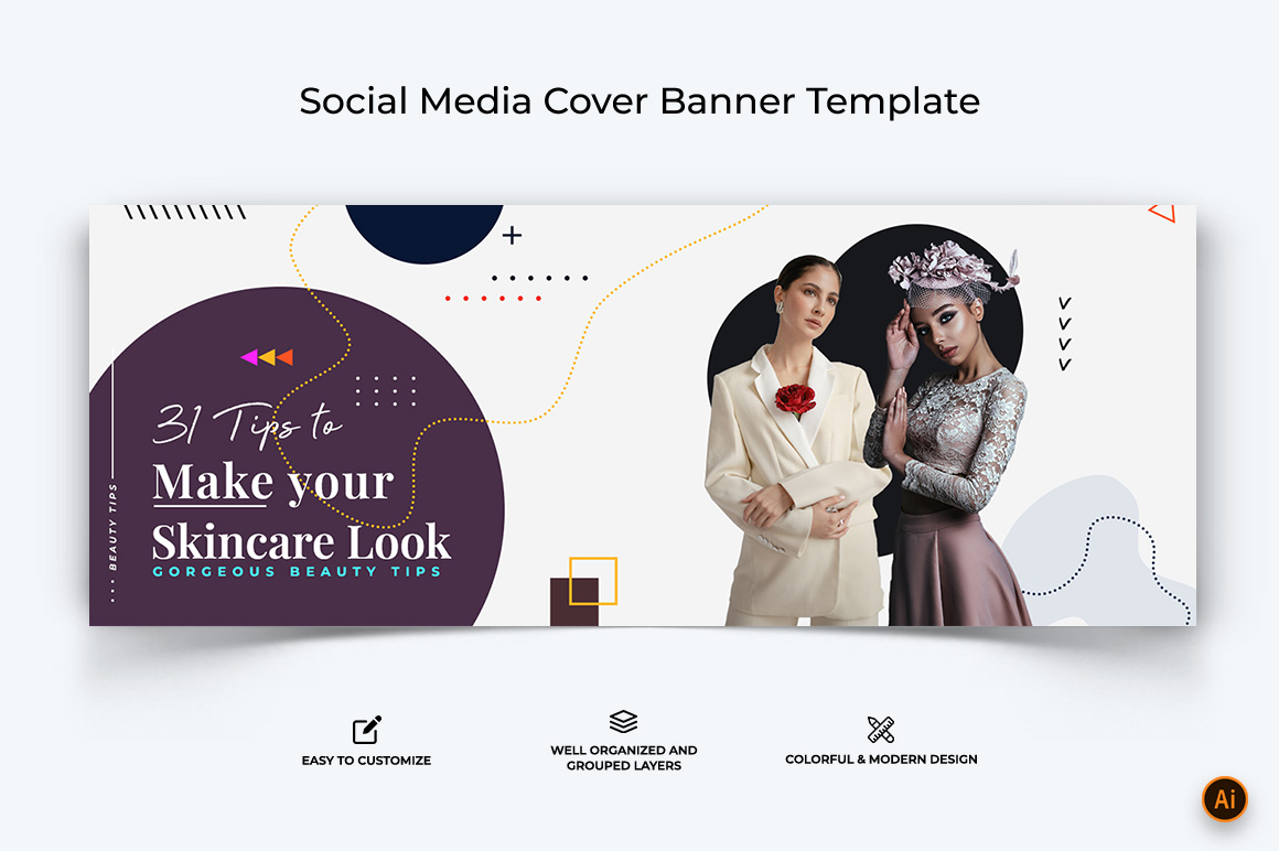 Beauty Tips Facebook Cover Banner Design-10