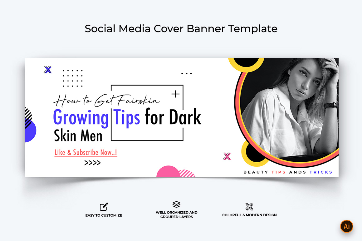 Beauty Tips Facebook Cover Banner Design-14