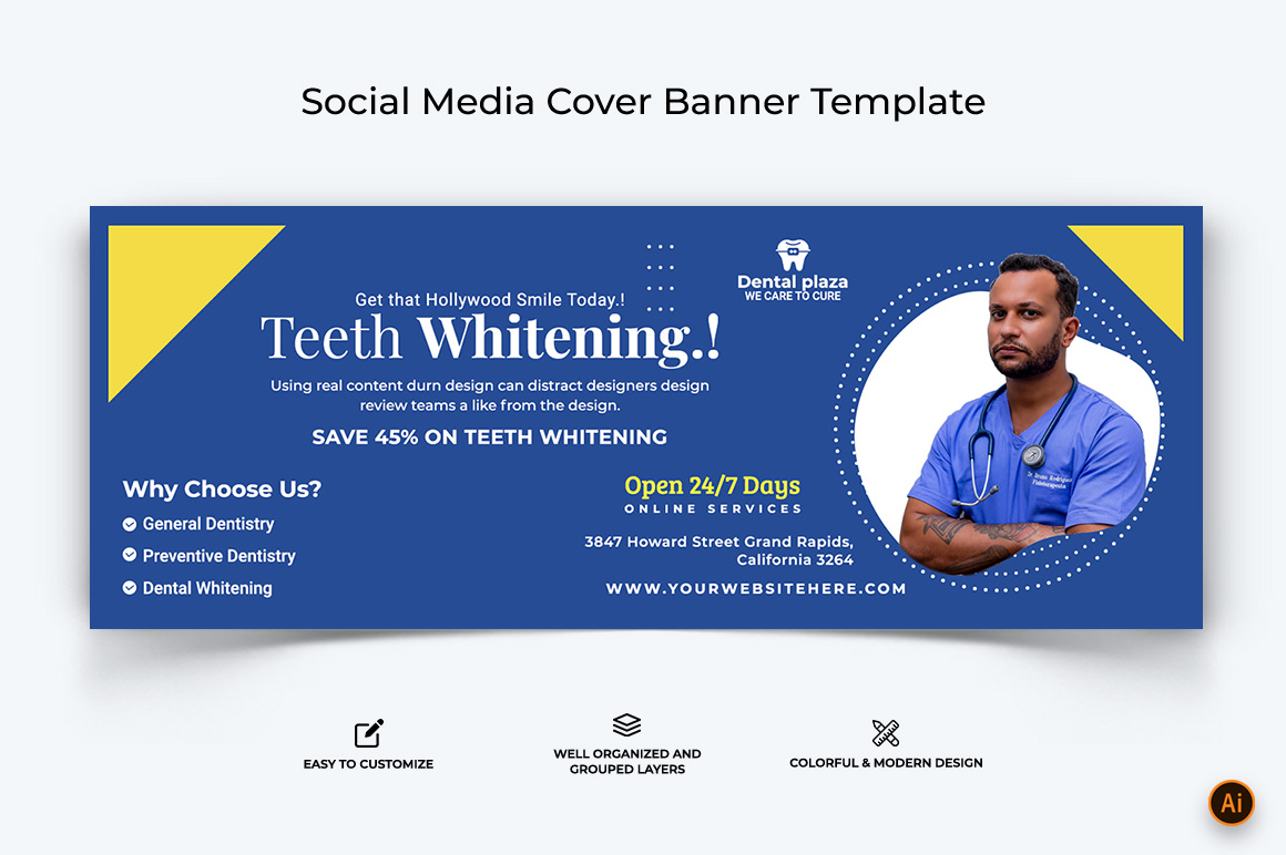 Dental Care Facebook Cover Banner Design-02