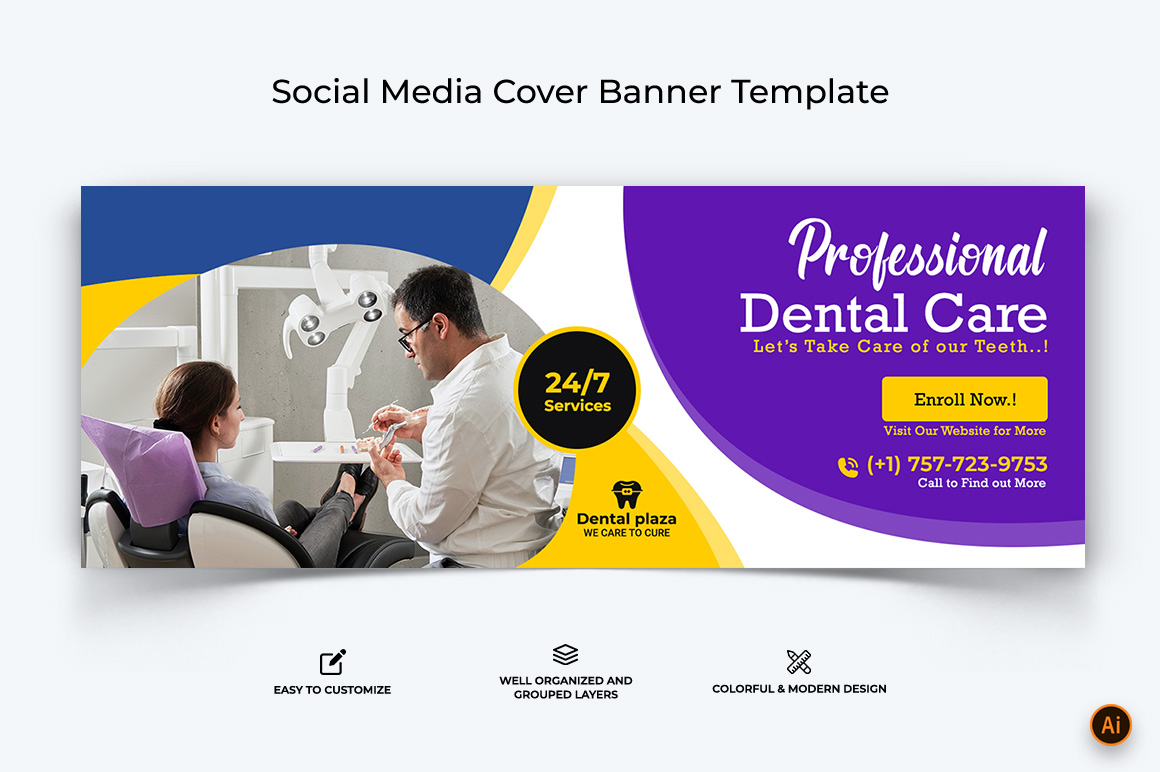 Dental Care Facebook Cover Banner Design-04