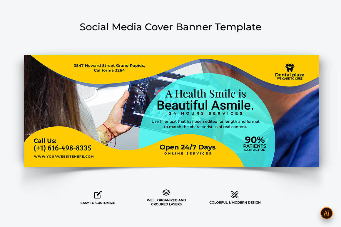 Dental Care Facebook Cover Banner Design-05