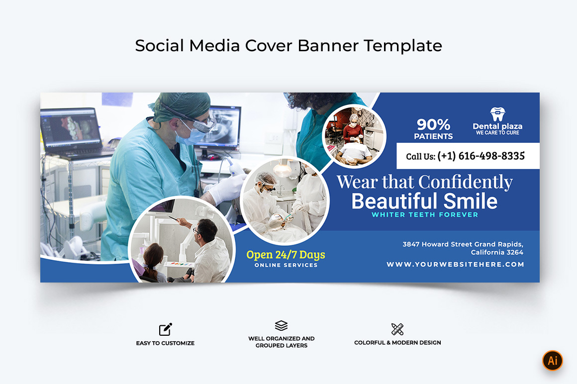 Dental Care Facebook Cover Banner Design-06