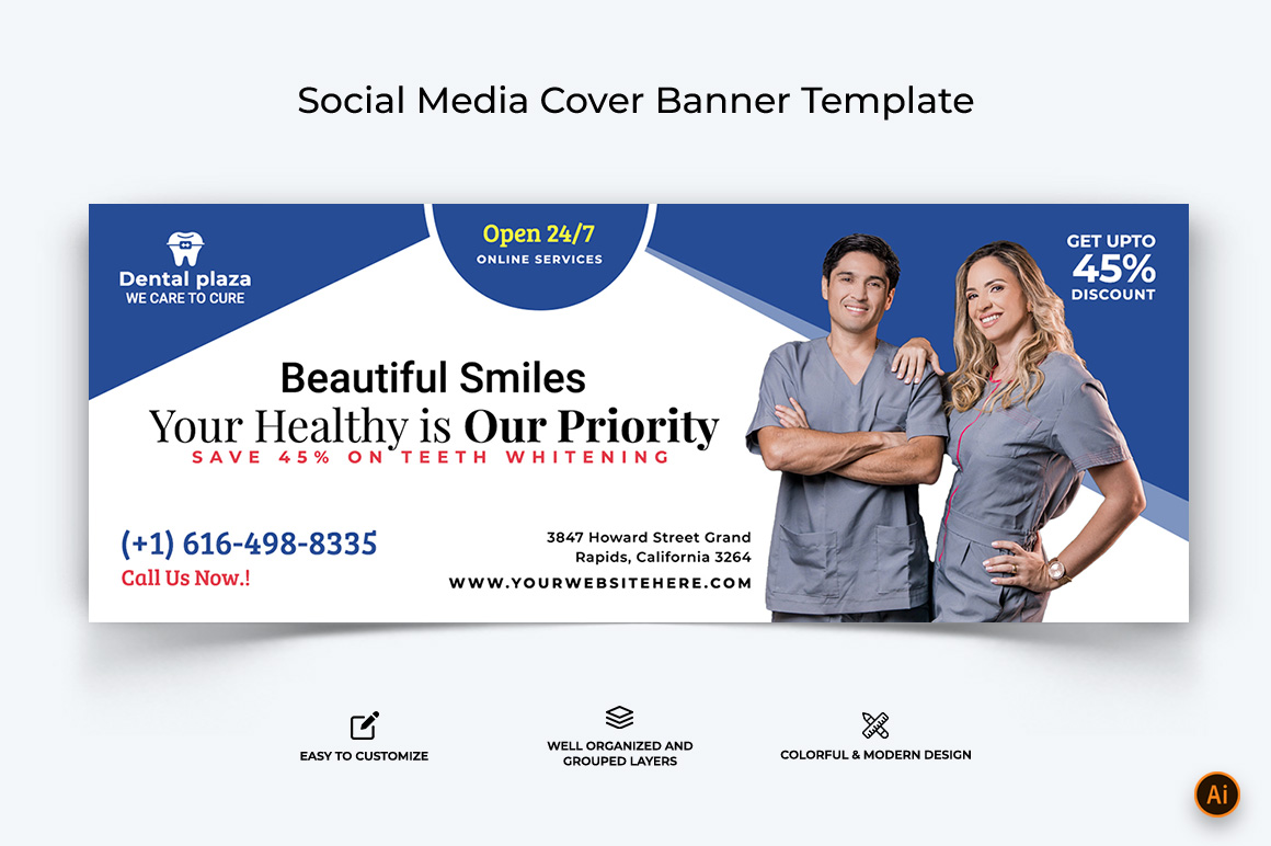 Dental Care Facebook Cover Banner Design-08