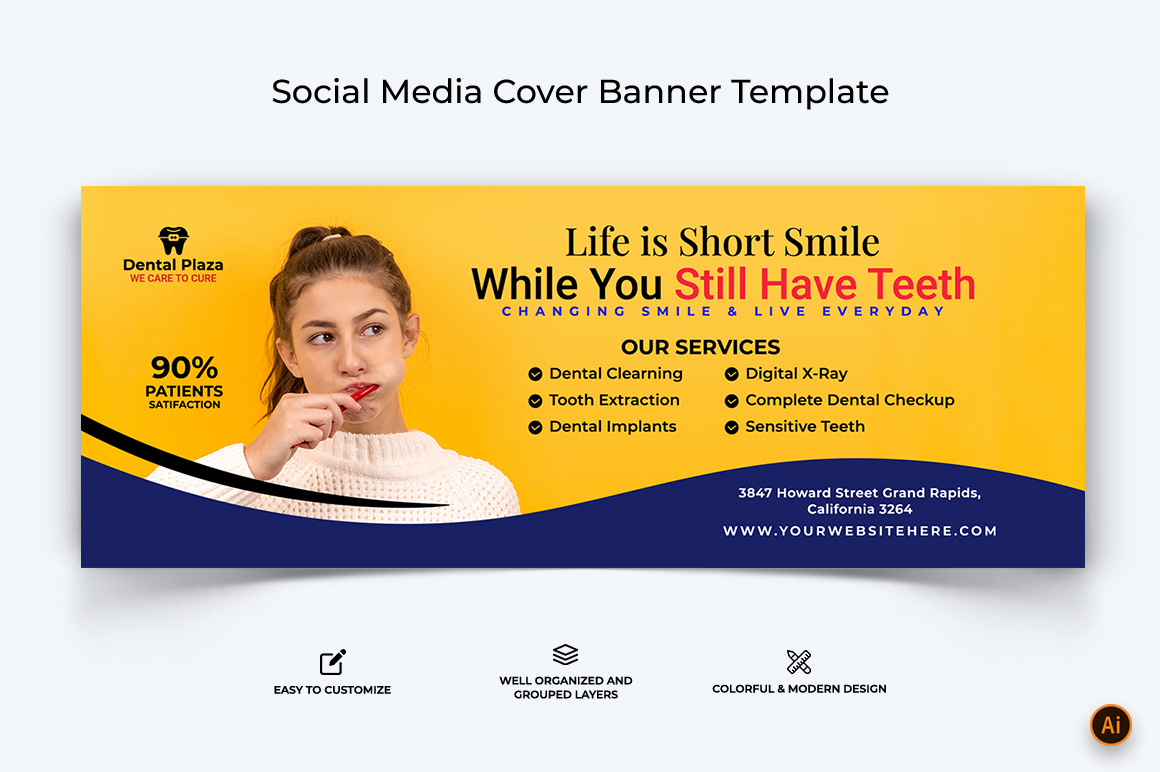 Dental Care Facebook Cover Banner Design-09