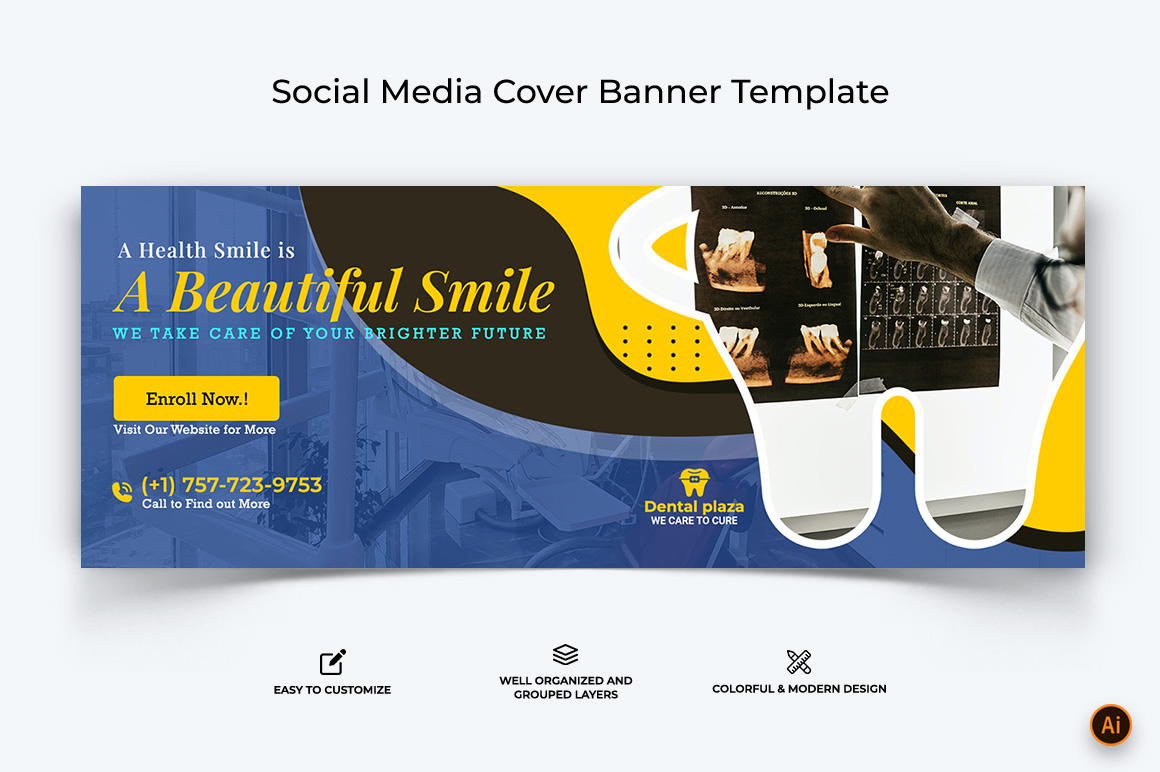 Dental Care Facebook Cover Banner Design-10