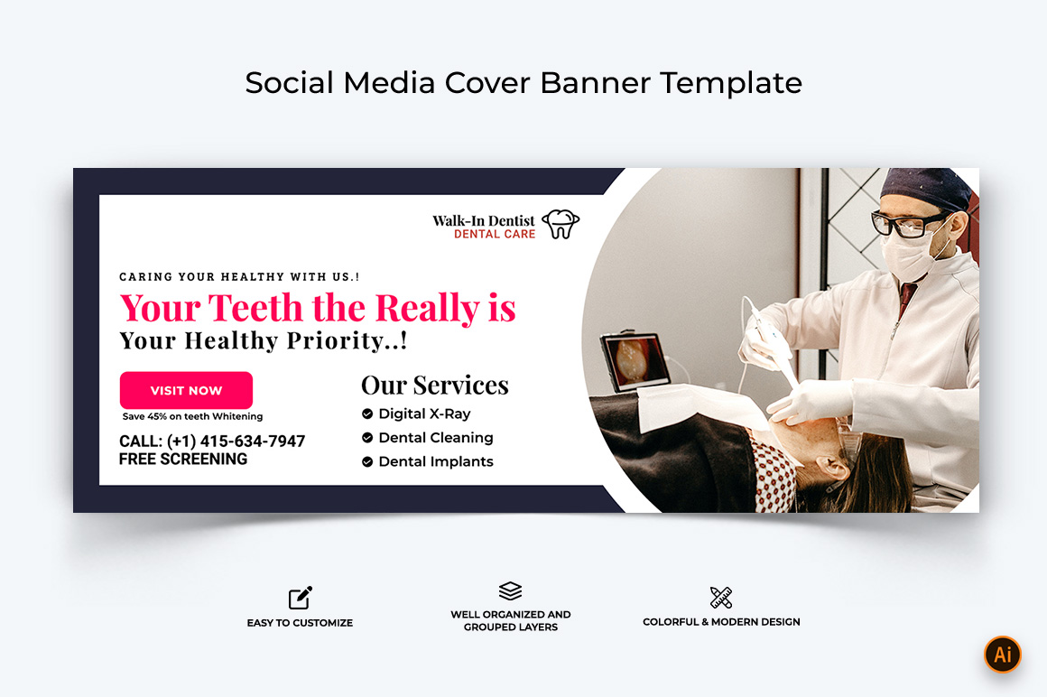 Dental Care Facebook Cover Banner Design-20