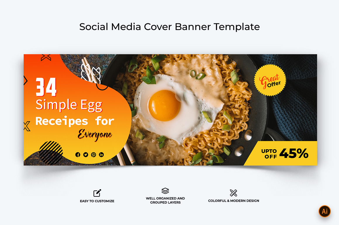 Food and Restaurant Facebook Cover Banner Design-03