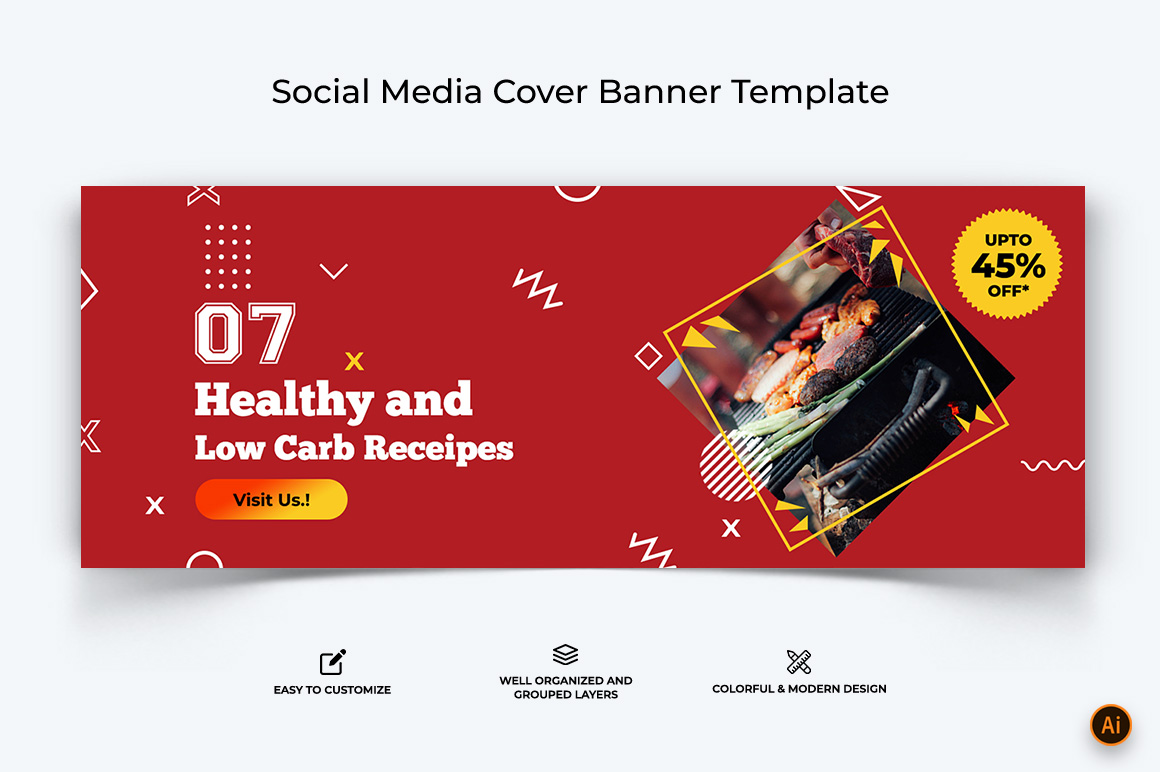 Food and Restaurant Facebook Cover Banner Design-04