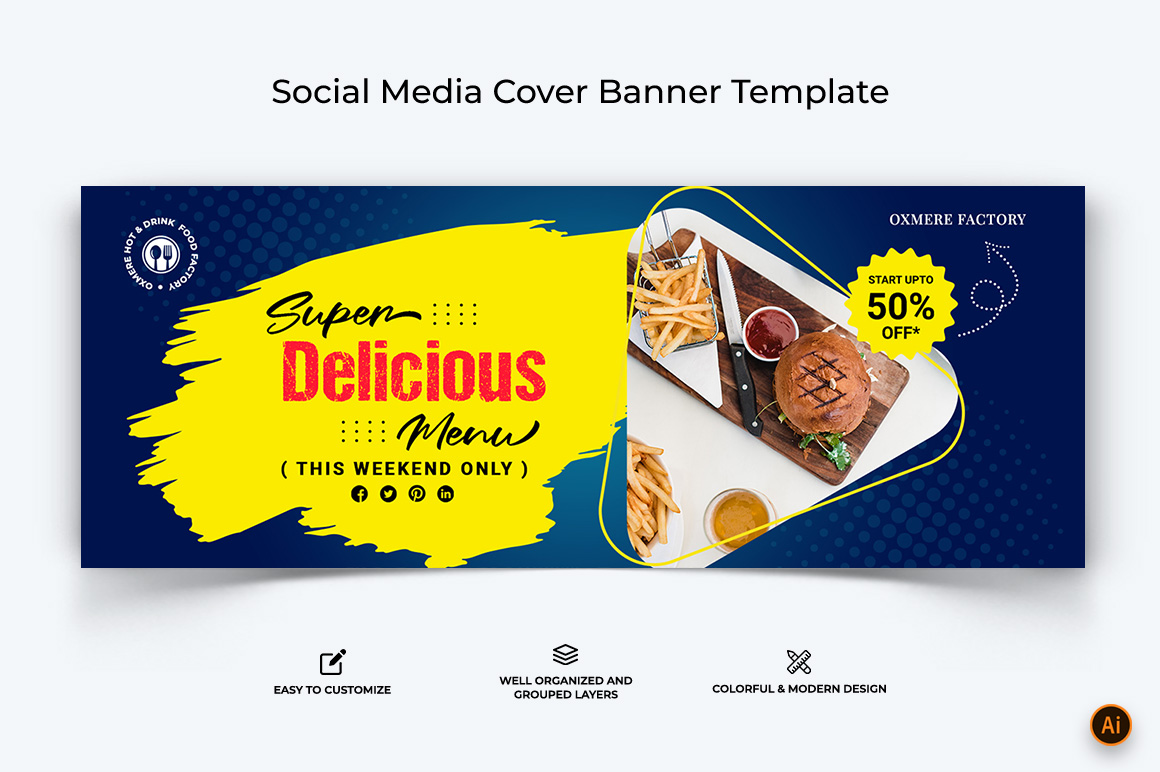 Food and Restaurant Facebook Cover Banner Design-07