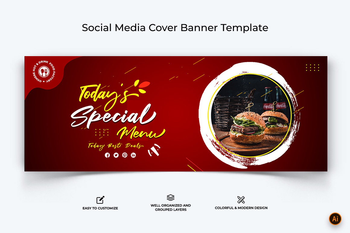 Food and Restaurant Facebook Cover Banner Design-08