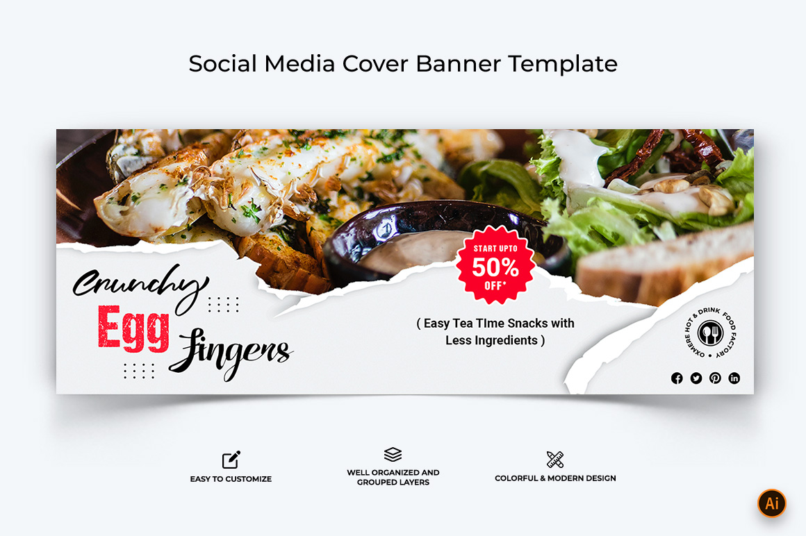 Food and Restaurant Facebook Cover Banner Design-10