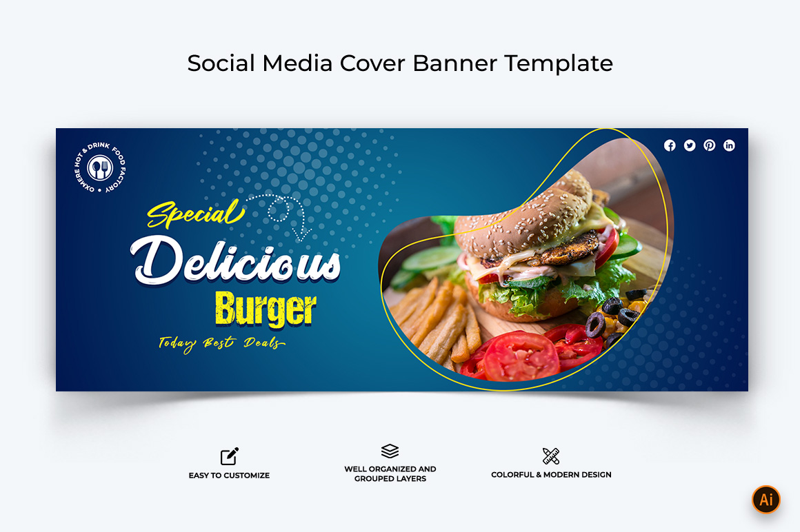 Food and Restaurant Facebook Cover Banner Design-12