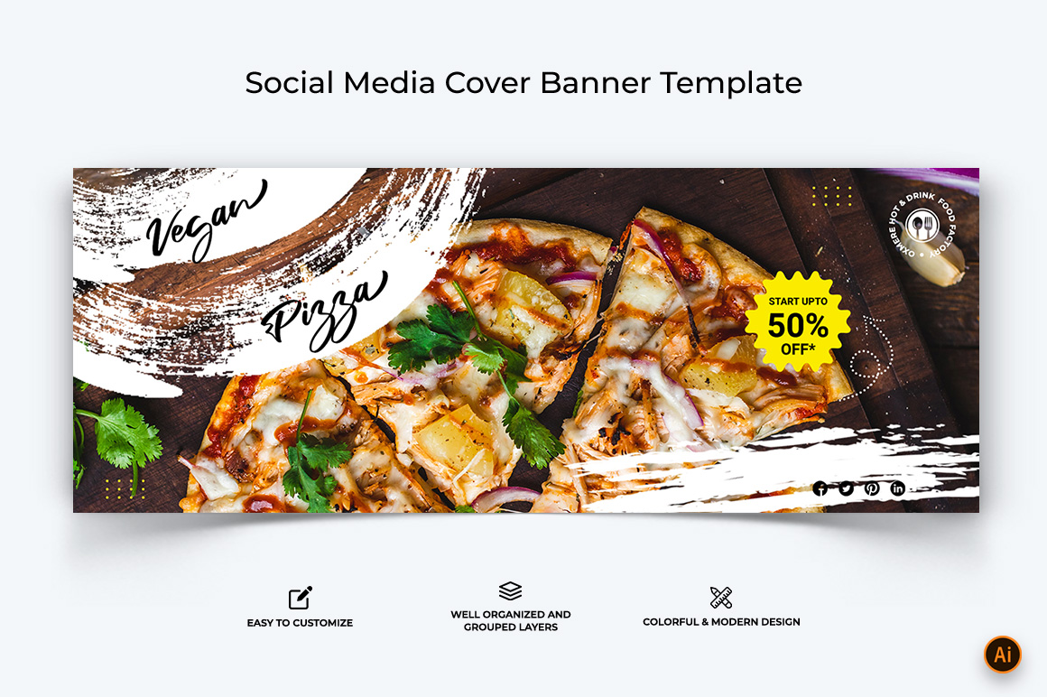 Food and Restaurant Facebook Cover Banner Design-13