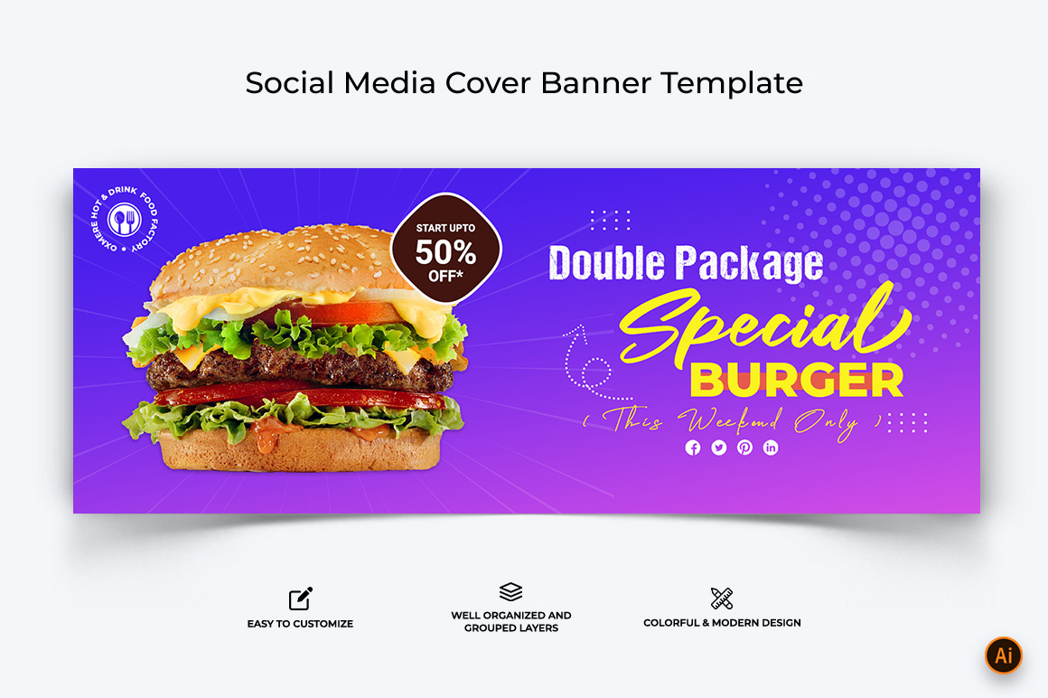 Food and Restaurant Facebook Cover Banner Design-14