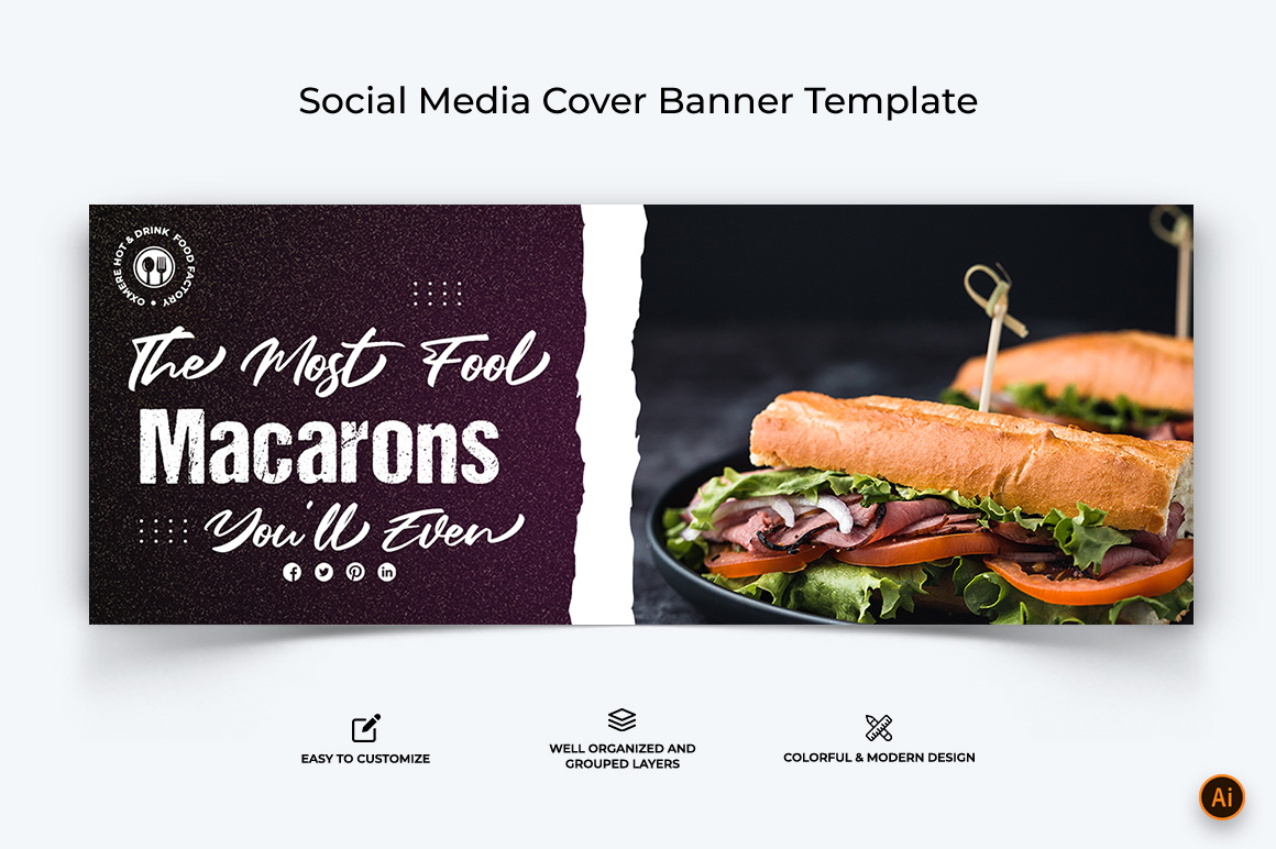 Food and Restaurant Facebook Cover Banner Design-16