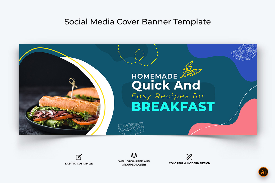 Food and Restaurant Facebook Cover Banner Design-20