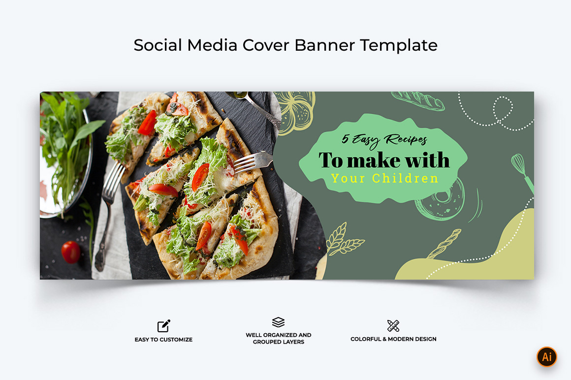 Food and Restaurant Facebook Cover Banner Design-21