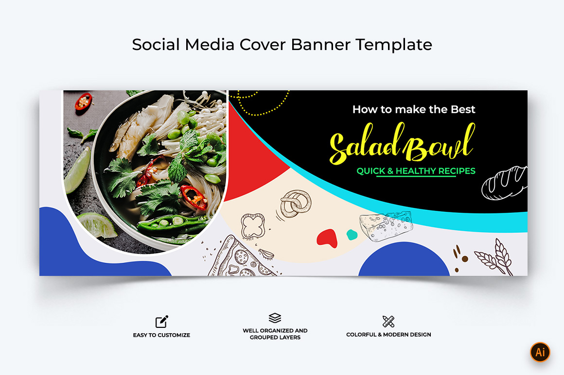 Food and Restaurant Facebook Cover Banner Design-22