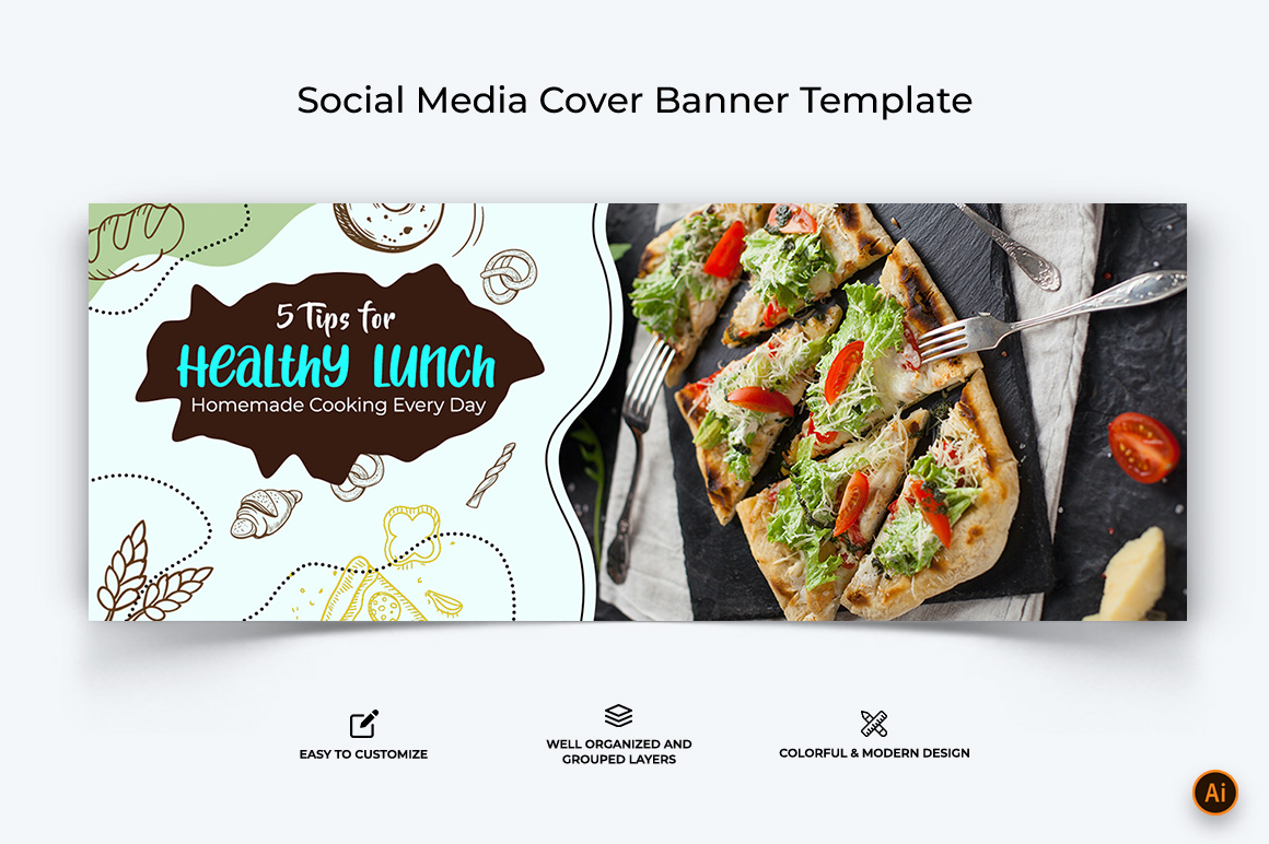 Food and Restaurant Facebook Cover Banner Design-23