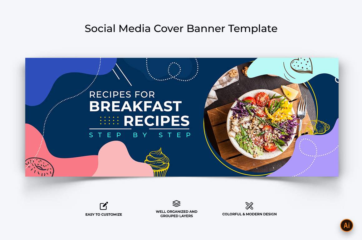 Food and Restaurant Facebook Cover Banner Design-24