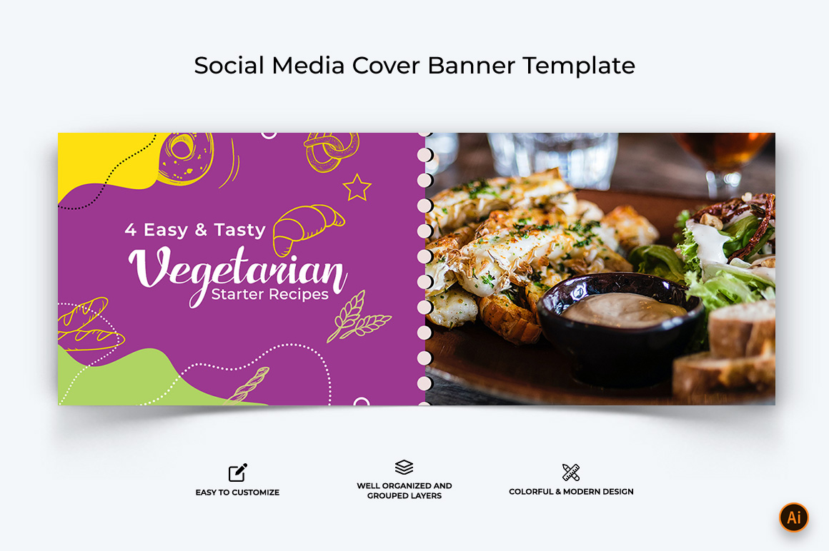 Food and Restaurant Facebook Cover Banner Design-25