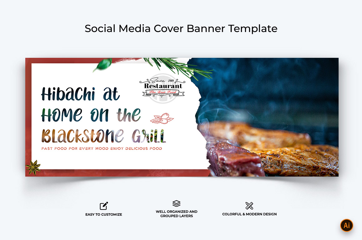 Food and Restaurant Facebook Cover Banner Design-27