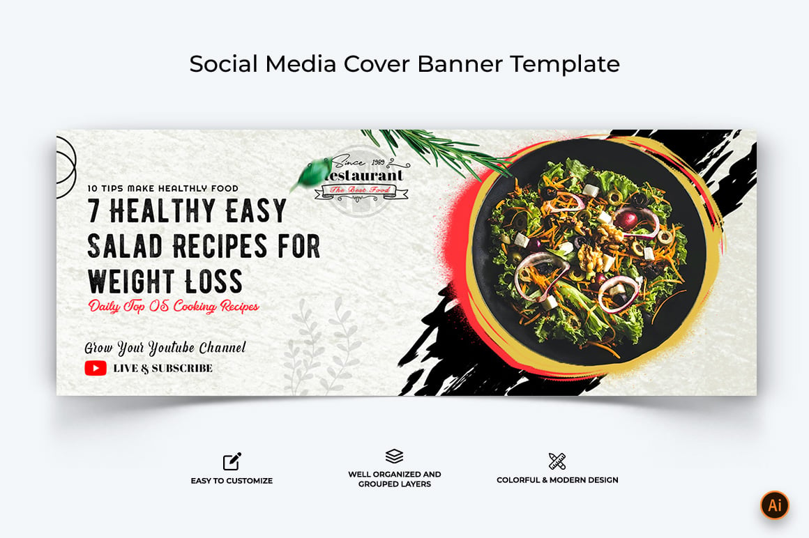 Food and Restaurant Facebook Cover Banner Design-31