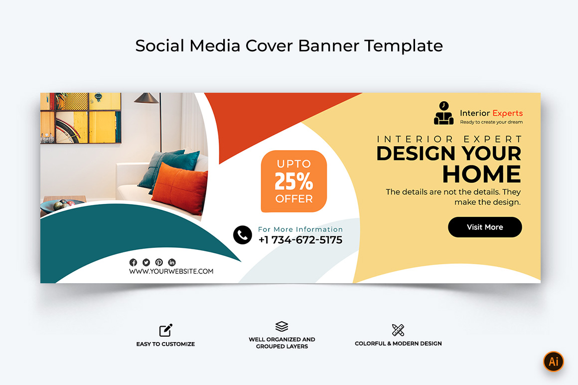 Interior Minimal Facebook Cover Banner Design-12