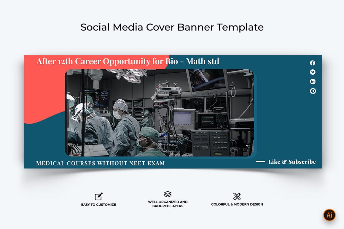 Medical and Hospital Facebook Cover Banner Design-02