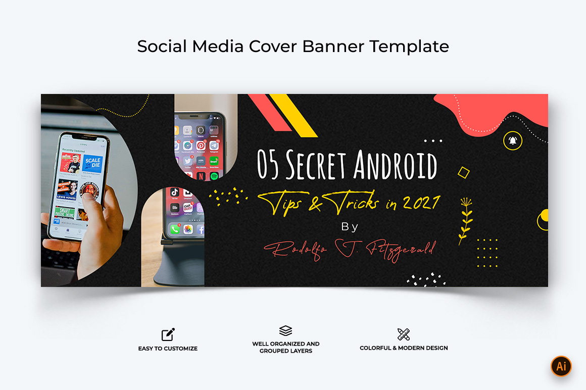 Mobile Tips Facebook Cover Banner Design-04