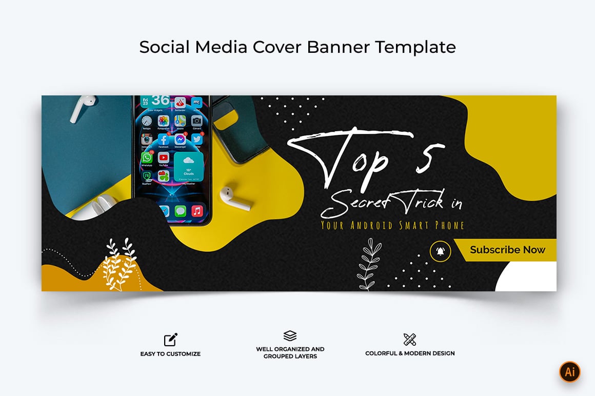 Mobile Tips Facebook Cover Banner Design-11