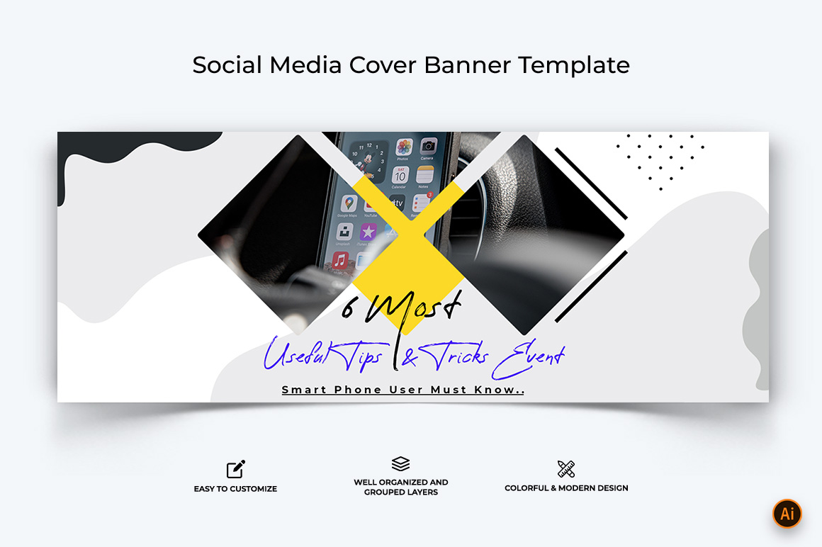 Mobile Tips Facebook Cover Banner Design-12