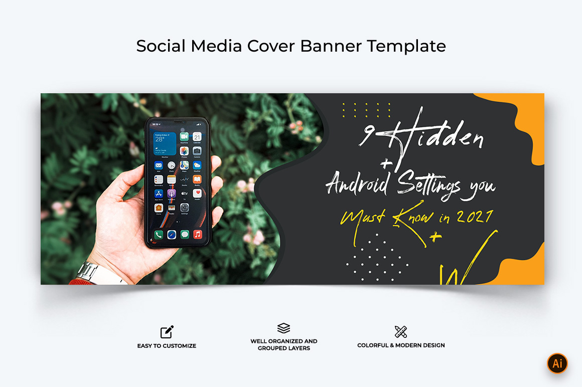 Mobile Tips Facebook Cover Banner Design-14