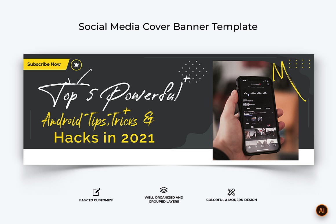 Mobile Tips Facebook Cover Banner Design-15