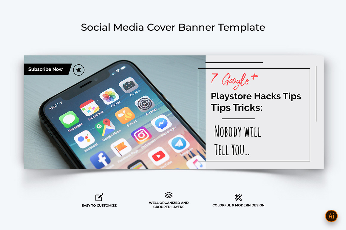 Mobile Tips Facebook Cover Banner Design-16