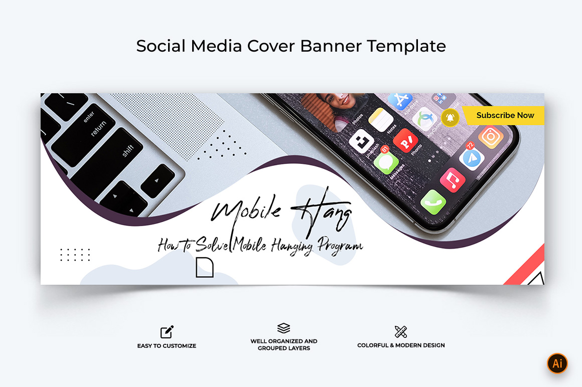 Mobile Tips Facebook Cover Banner Design-18