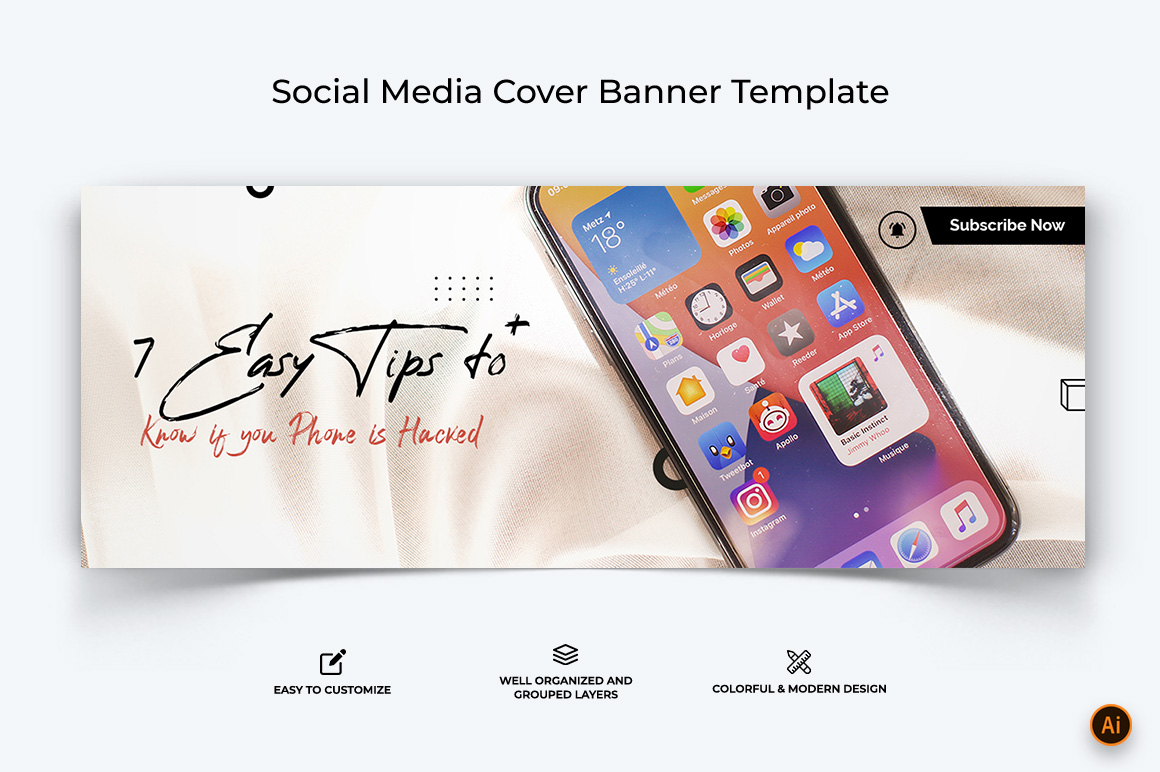 Mobile Tips Facebook Cover Banner Design-19