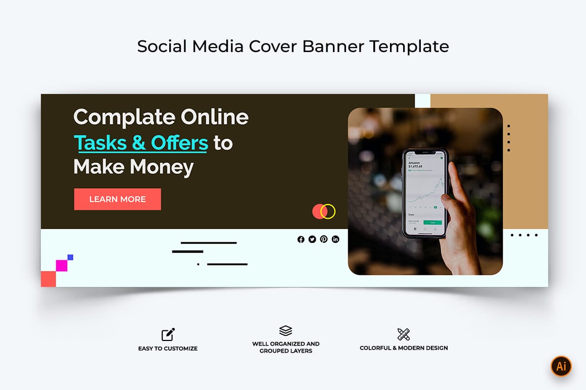 Online Money Earnings Facebook Cover Banner Design-03