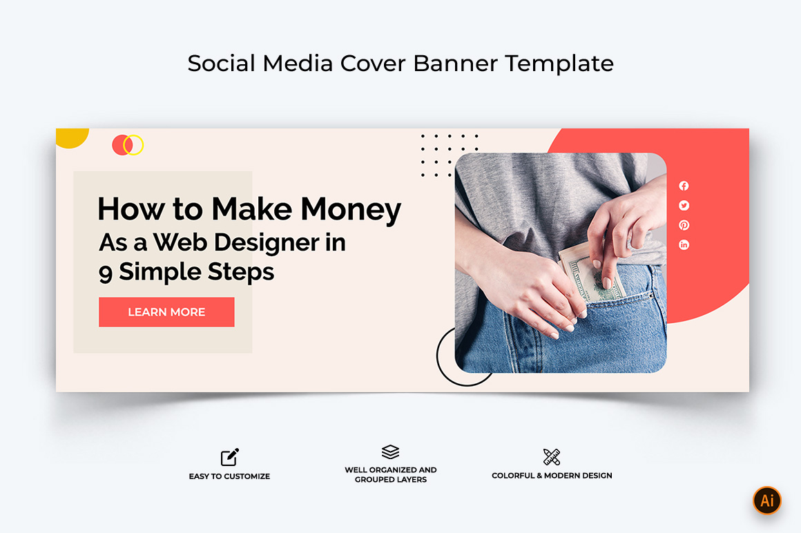 Online Money Earnings Facebook Cover Banner Design-05