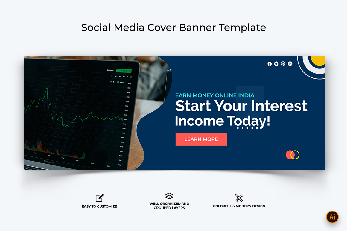 Online Money Earnings Facebook Cover Banner Design-08