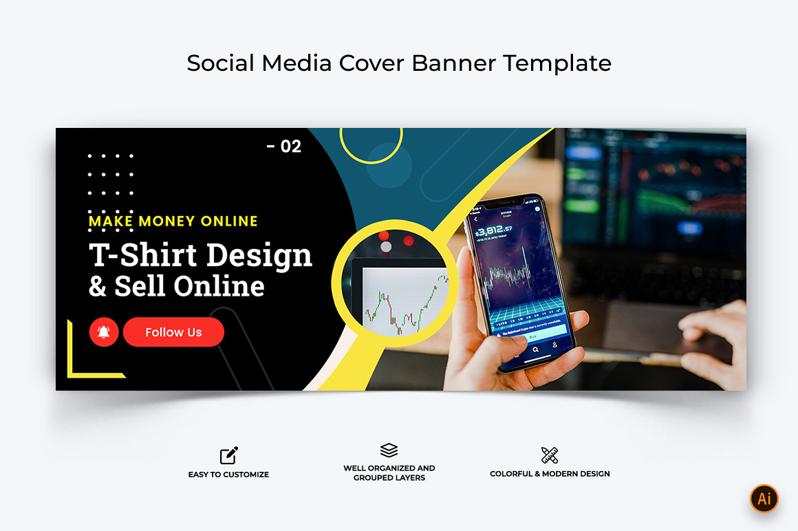 Online Money Earnings Facebook Cover Banner Design-12