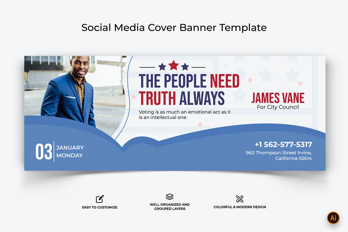 Political Campaign Facebook Cover Banner Design-07