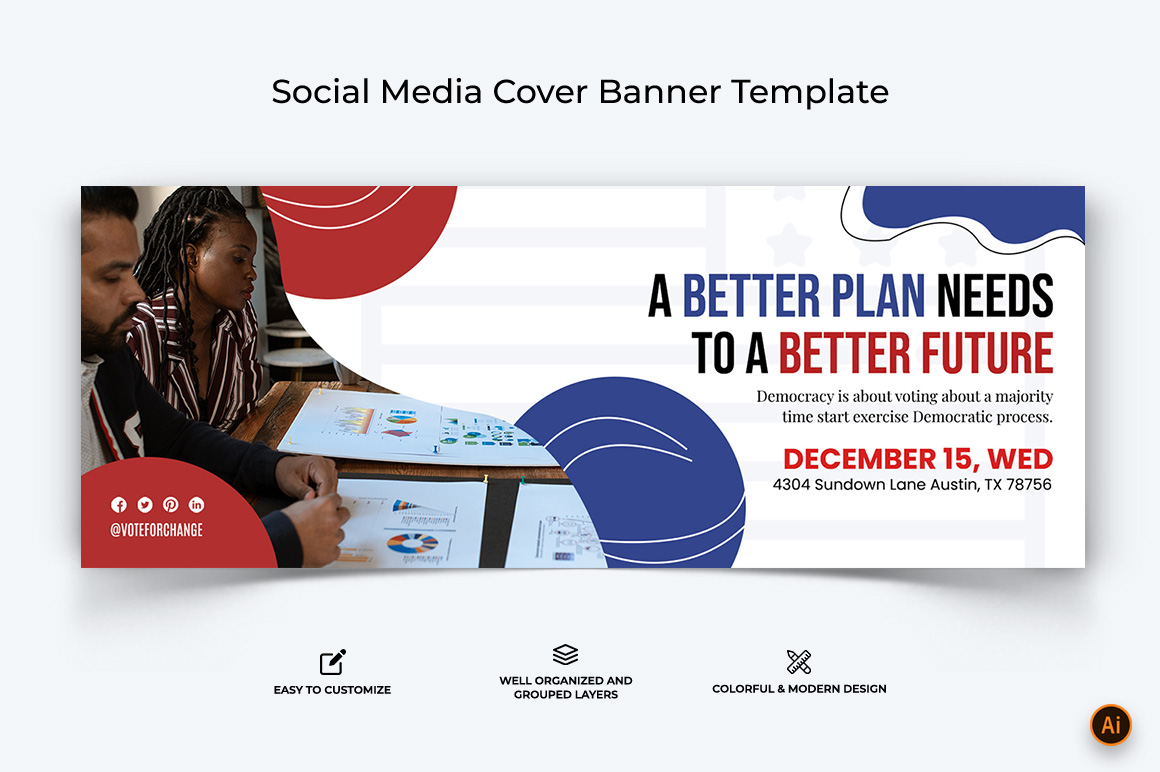 Political Campaign Facebook Cover Banner Design-11