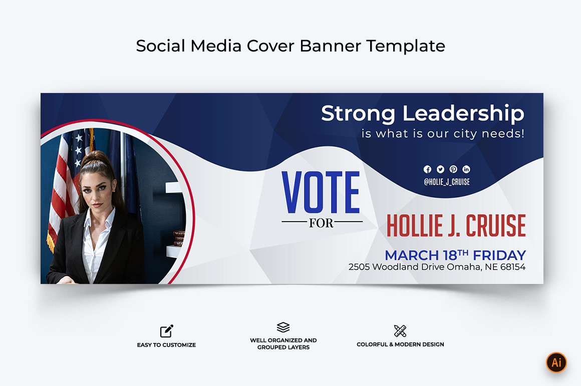 Political Campaign Facebook Cover Banner Design-14