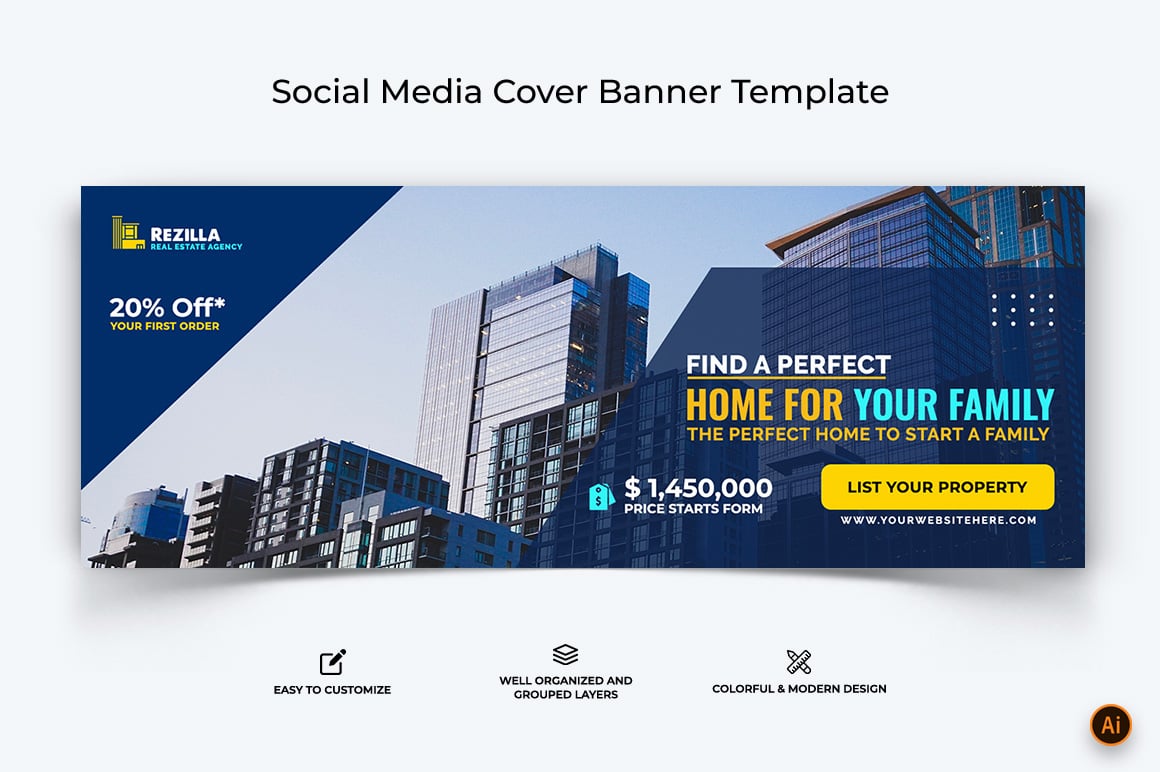 Real Estate Facebook Cover Banner Design-12