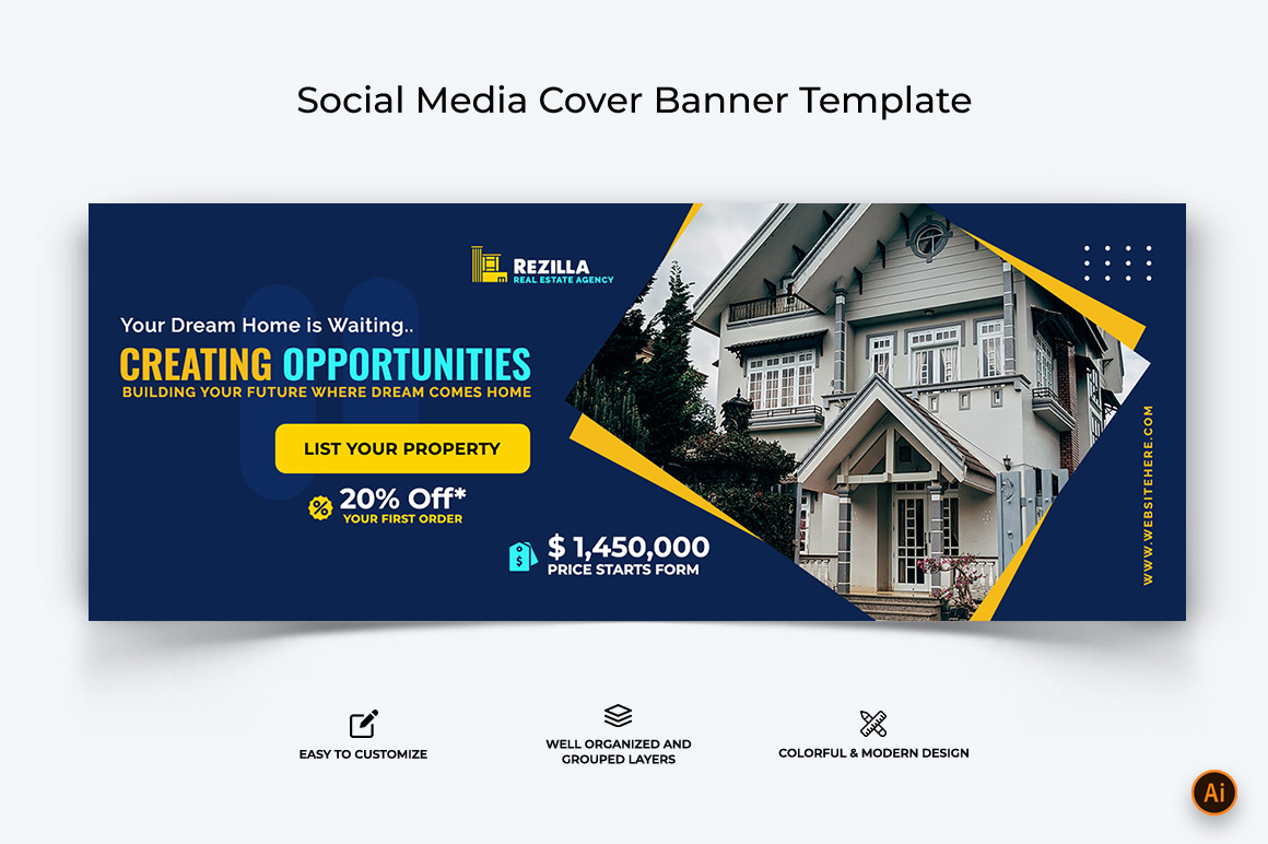 Real Estate Facebook Cover Banner Design-13