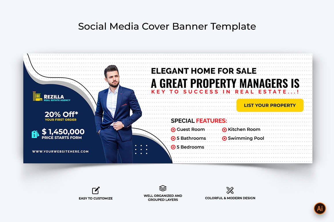 Real Estate Facebook Cover Banner Design-14